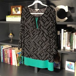 1X Roz & Ali Dress Barn 3/4 Sleeve Blouse NWOT